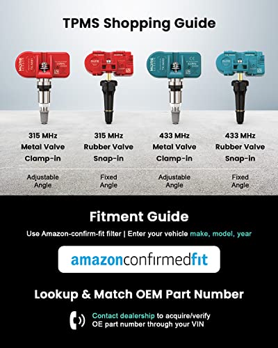 MORESENSOR Signature Series 315MHz TPMS Tire Pressure Sensor 4-Pack | Preprogrammed for Select 80+ American Brand Models | Replacement for F2GZ-1A189-A HC3Z-1A189-A | Clamp-in | NX-S079-4