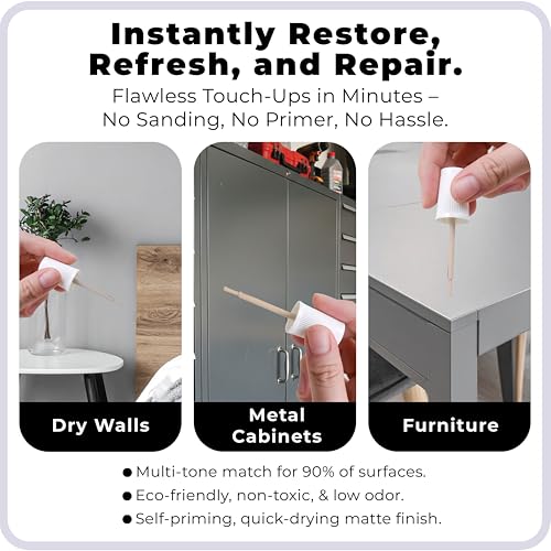 spot. Touch-Up Paint | Matte Finish for Cabinets, Walls, Doors & Furniture | Multi-Tone Gray Repair Kit | Quick-Dry, Self-Priming, Low-Odor, Eco-Friendly | No-Sanding or Primer Needed | 3 Pack - color: Gray Matte
