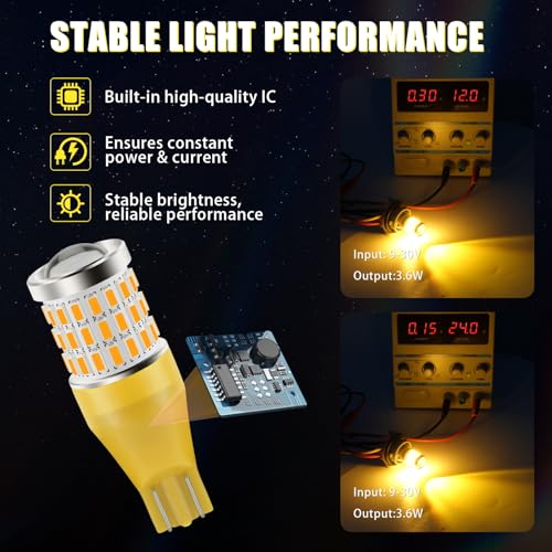 iBrightstar 921 LED Bulb Amber, T15 912 LED Turn Signal Light Bulbs Super Bright for Vehicle Blinker Lights, 2 Pack - color: Amber, size: 921
