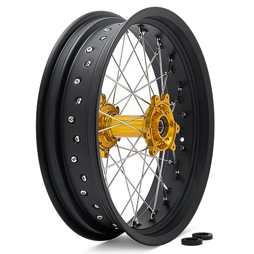 TOFR CNC 17"x4.25" Spoke Rear Wheel Rim Hub for SUR-RON Ultra Bee Gold - color: Gold, size: N/A Front 17" Rear