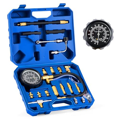 OMT Fuel Injection Pressure Tester Kit With 140 PSI Gauge, Quick Fittings