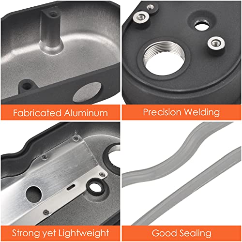 Cast Aluminum Valve Covers with Coil Mounts - color: Black, size: GM LS 293 325 376