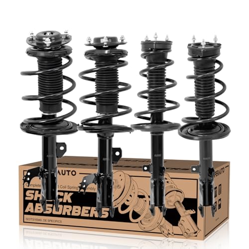 KUIPERAUTO 4PCS Front & Rear Complete Shock Strut Spring Assembly Compatible for Toyota Camry 2012-2014 2.5L/3.5L FWD,2 Front Strut & 2 Rear Quick Strut,SE/XSE,Not Hybrid - size: 4x Front+Rear Struts, style: 2012-2014 Toyota Camry SE XSE