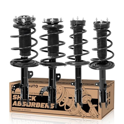 KUIPERAUTO 4PCS Front & Rear Complete Shock Strut Spring Assembly Compatible for Toyota Camry 2012-2014 2.5L/3.5L FWD,2 Front Strut & 2 Rear Quick Strut,SE/XSE,Not Hybrid - size: 4x Front+Rear Struts, style: 2012-2014 Toyota Camry SE XSE