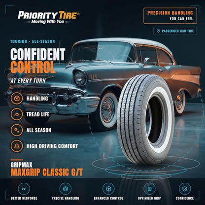 Gripmax MaxGrip Classic G/T Truck/SUV All-Season Touring Radial Tire-215/75R14 215/75/14 215/75-14 100T Load Range SL 4-Ply WSW White Side Wall - size: 215/75R14