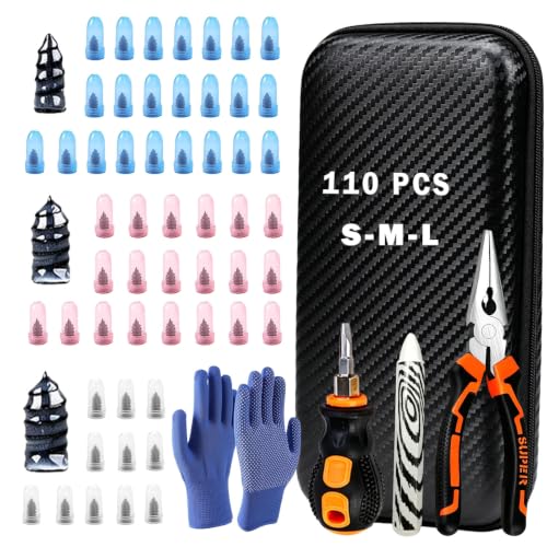 Tire Plug Kit, 110PCS Tire Repair Kit with Tire Plugs Screw Type in 3 Sizes