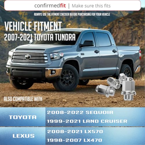 Wheel Accessories Parts 10 Pcs M14x1.5 14x1.5 Thread OEM Factory Style Lug Nuts 1.8" Long Chrome 7/8" 22mm Hex Fits Toyota Tundra Land Cruiser Sequoia 90942-A1001 ｜ 611-277 ｜ 90942-01103 - color: Chrome, size: 10 Pack, style: Toyota Tundra 2007-21