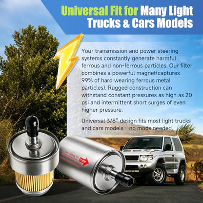 3/8" Magnetic Inline Transmission Power Steering Filter Universal
