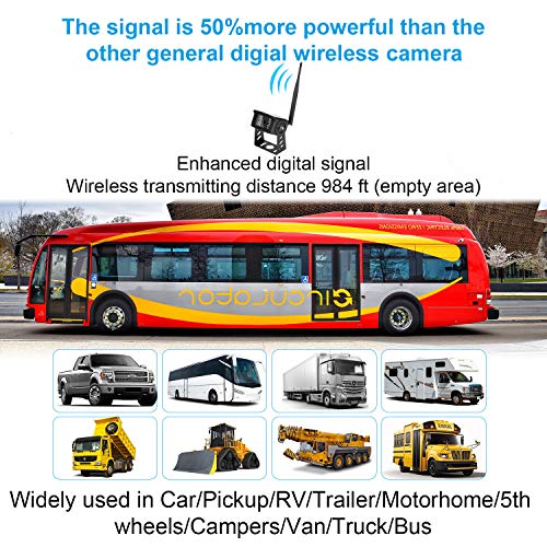 Digital Wireless Backup Camera,Heavy Duty Vehicle Rearview Reverse Waterproof Night Vision Camera for Truck Bus Travel Trailer Pickup Van Oversize Truck Fifth Wheel RV Campers Motor Home - size: W03