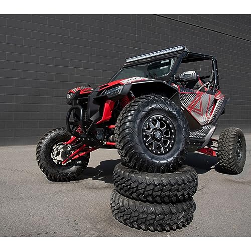 (4 Pack) 4/156 Tusk Uinta Beadlock Wheel 15x7 4.0 + 3.0 Milled/Black For YAMAHA Wolverine RMAX 2 1000 Sport 2022-2023