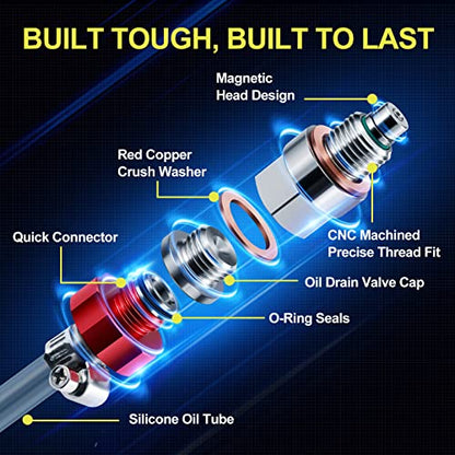1/2-20 Oil Drain Valve Magnetic Stainless Steel Oil Plug Drain Valve No Mess, Clean & Safe Oil Changes Compatible with Ford GMC Chevrolet Dodge and More Select Models - size: M12.7 x 1.27