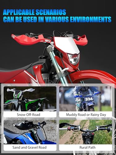 JFG RACING Dirt Bike Handguards Universal for 7/8" and 1 1/8" Handle Bar - color: red