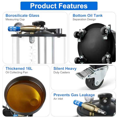 18.5 Gallon Waste Oil Drain Tank, Oil Drainer with Adjustable Funnel Height - size: 5701-B