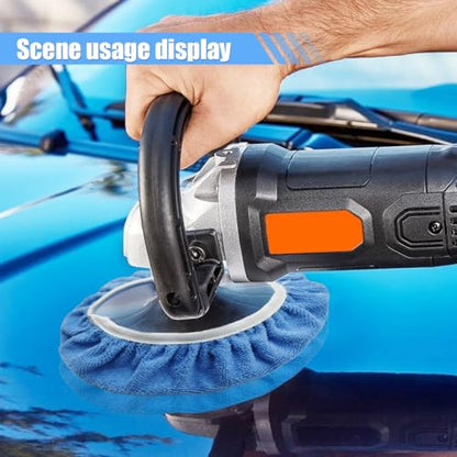 15PCS Car Polisher Pad Bonnet, 9 to 10 Inch Soft Polishing Bonnets Buffing Pads, Car Wax Cover Kit for Car Orbital Buffer Polisher, 10 Microfiber Bonnets + 5 Woollen Polishing Pad Covers (9-10 Inches) - size: 9-10 Inches
