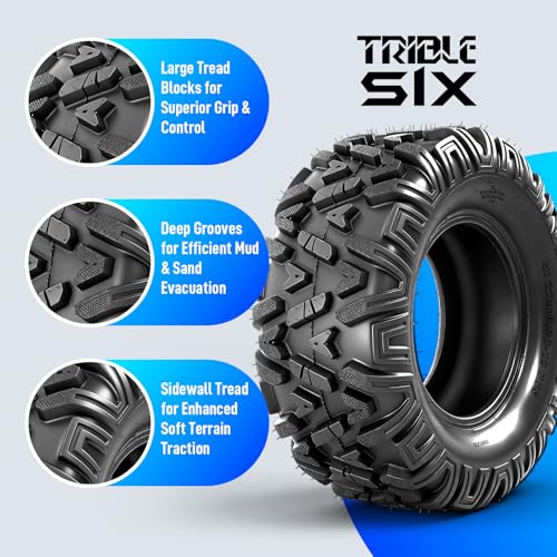 22x10-12 ATV Tires,6PR All-Terrain Tires,Tubeless,Pack of 2 - size: 22x10x12