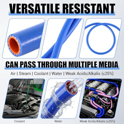 Outus 3/8" Id, 5ft Silicone Heater Hose,Coolant Radiator Hose, Blue, 1 - color: Blue, size: 3/8" ID, 5ft