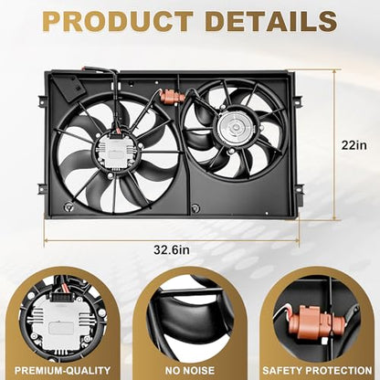 Radiator Cooling Fan for VW Jetta Passat Beetle Golf Audi A3 620-843 - color: For Volkswagen