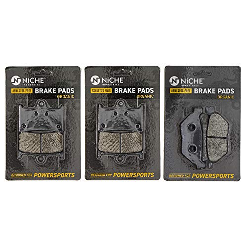 NICHE Front Rear Brake Pad Set for Yamaha 5JJ-W0045-00-00 Organic - size: Organic