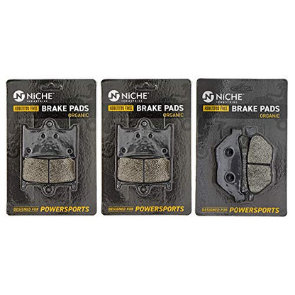 NICHE Front Rear Brake Pad Set for Yamaha 5JJ-W0045-00-00 Organic - size: Organic