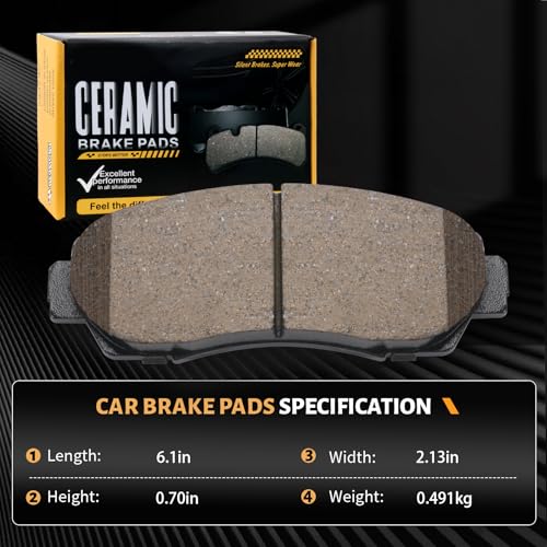 D1521 Front Ceramic Brake Pads Kit Fit For Honda Accord Crosstour 2011, For Crosstour 2012-2015, For CR-V 2012-2016, 2020-2022, For Odyssey 2011-2017, Passport 2019-2023 - style: HZ1521