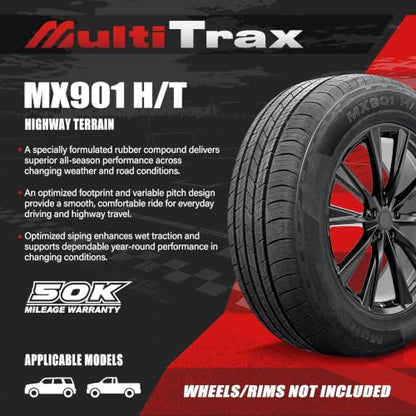 2 Pack Multitrax MX901 H/T 275/55R20 117HXL SUV Highway Terrain Tires - size: 275/55R20
