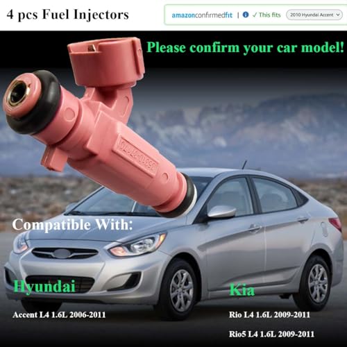 FJ989 Engine Fuel Injector Kits Fit for Hyundai Accent L4 1.6L 2006-2011