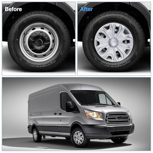 Hubcap Wheel Covers for 2015-2026 Ford Transit 150 250 350 350HD Sliver - color: 4 pcs Silver