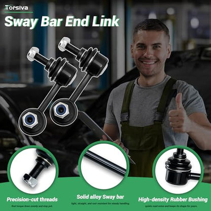 2PCS Rear Sway Bar End Links for Chrysler 200 2011-2013, 2007-2010 Sebring, for Dodge 08-13 Avenger, 2007-2009 Caliber, for Jeep 07-09 Compass/Patriot, for Mitsubishi Outlander Sport K750058 - size: K750058 X2