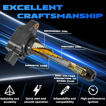 Ignition Coils Iridium Spark Plugs Ignition Wire fit for 00-04 Tundra 3.4L - size: UF156 Ignition Coils Pack