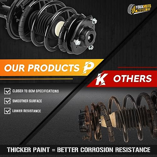 Front Complete Strut Assembly Shock Absorber Fit for Toyota Camry 2.2L 1997 1998 1999 2000 2001, for Solara 2.2L 1999-2001, Solara 2.4L 2002-2003, Replace 171678 171679 with Coil Spring, 2PCS - size: Front Left and Right Struts (171678, 171679) - 2pc