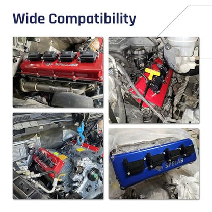 SPELAB Valve Cover Compatible with Hemi Gen III 5.7/6.1/6.4 Engine 2003-2020 Cast Aluminum Black - color: Black