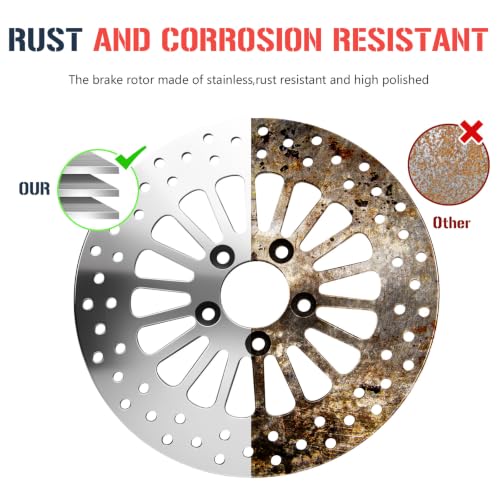 11.8" Rear Brake Rotor Disc with Bolts Mirror‑Polished Stainless Steel 1PCS - size: 1*11.8'' Rear Rotor+Bolt