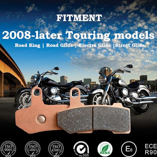 Sintered Brake Pads Compatible with Harley Davidson Touring/V-Rod(3 Sets) - size: Front & Rear (3 Sets)