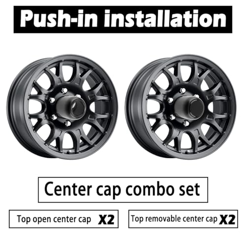 4Pcs 4.25" OD Open ＆ Removable Top Bundle Trailer Wheel Center Caps - size: 4.25" OD