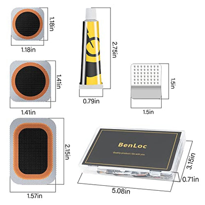 Bike Inner Tire Patch Repair Kit - Bycicle Tube Puncture Patches Kits, 30PCS Vulcanizing Patches, Glueless Patchs for Motorcycle BMX Cycling MTB Road Mountain Bicycle - color: Black-2
