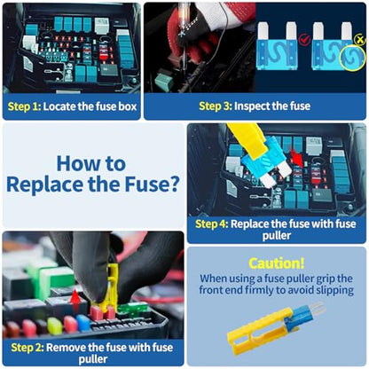 257Pcs Auto Fuse Assortment Kit with Circuit Tester and Relay Puller Pliers, Micro, Mini, Standard Blade Fuses for Car Boat Truck SUV (2A 3A 5A 7.5A 10A 15A 20A 25A 30A 35A 40A)
