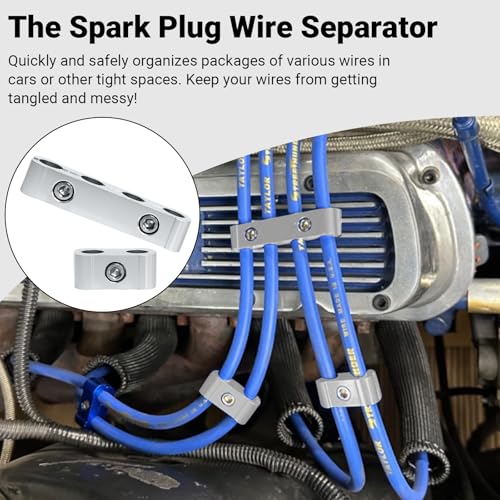12-Piece Spark Plug Wire Separator and Holder Set(silver) - color: silver