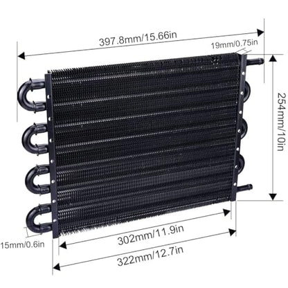 8 Row Auto Transmission Oil Cooler 9" Inch Electric Fan & 6AN In-line Hose Thermostat Switch Car Truck Wiring Kit (200'F On - 185'F Off) - size: 200'F On - 185'F Off