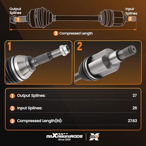 maXpeedingrods Front Left or Right Side CV Axle Assembly for Buick Rainier - color: 66-1345 1PC