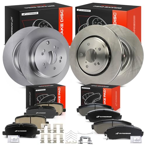 A-Premium Front Vented and Rear Solid Brake Rotors and Ceramic Pads Kit - style: 2015-2017