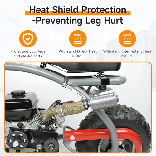 FVRITO Mini Bike Exhaust Silencer Muffler for Predator 212cc 196cc Coleman - color: Imitation Carbon Fiber