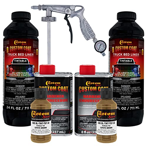Custom Coat Coyote Brown Spray-On Urethane Truck Bed Liner Kit, 2 Quarts