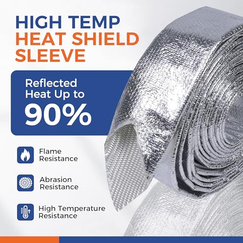 Automotive Heat Shield Sleeve 1inch-14ft High Temp Sheathing Roll - size: 1"-14ft