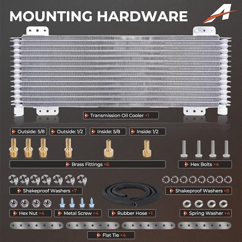 40k Transmission Cooler Kit LPD47391, Heavy Duty 40,000 GVW Low Pressure Drop Oil Cooler, Brazed Aluminum Trans Cooler Compatible with Tru-Cool 40k for Trucks, RVs & Towing Vehicles (Silver) - color: Silver