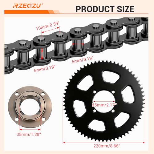 MX650 Dirtbike Chain and Sprocket Upgrade Kit Replacement for Razor - color: Black