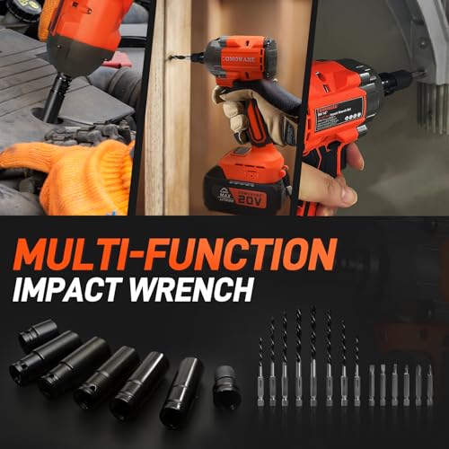 650N.m Brushless Impact Wrench, 1/2" Impact Gun w/ 4.0Ah Battery