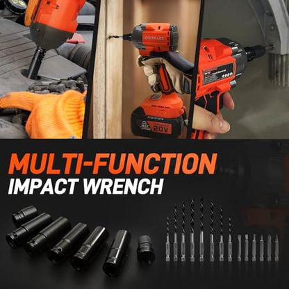 650N.m Brushless Impact Wrench, 1/2" Impact Gun w/ 4.0Ah Battery