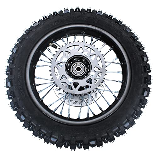Rim tube tire 80/100-12 3.00-12 12-15MM Dirt Pit Bike Trail axle 12"Complete rear wheel For small Wheel Rim Tire Fits 125-160cc TTR SSR Mini Motorcycle