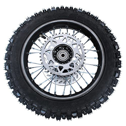 Rim tube tire 80/100-12 3.00-12 12-15MM Dirt Pit Bike Trail axle 12"Complete rear wheel For small Wheel Rim Tire Fits 125-160cc TTR SSR Mini Motorcycle