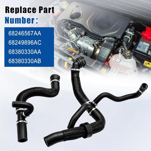 Upper and Lower Engine Radiator Coolant Hoses 68440687AA 68246569AA